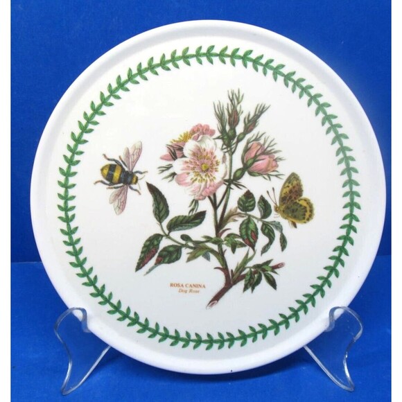 Portmeirion Botanic Garden Trivit Dog Rose Tea Pot Stand Melamine 6.5" - Picture 1 of 8